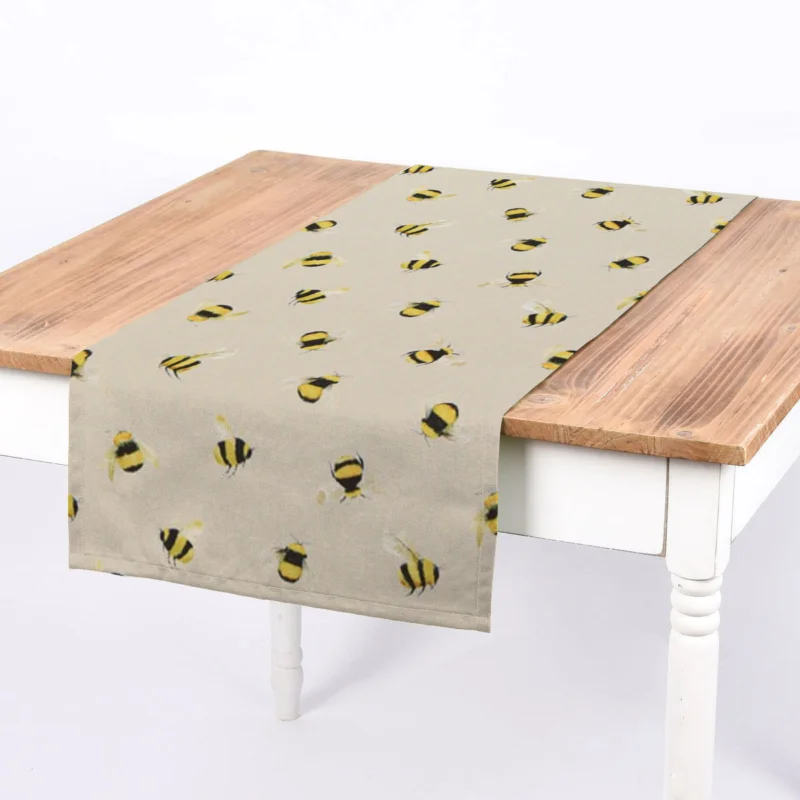 Preis Gesenkt SCHÖNER LEBEN. Tischläufer STUDIO G Digitaldruck Bienen taupe gelb 40x160cm