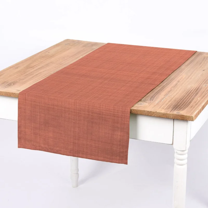 SCHÖNER LEBEN. Tischläufer uni terracotta meliert 40x160cm Expressversand