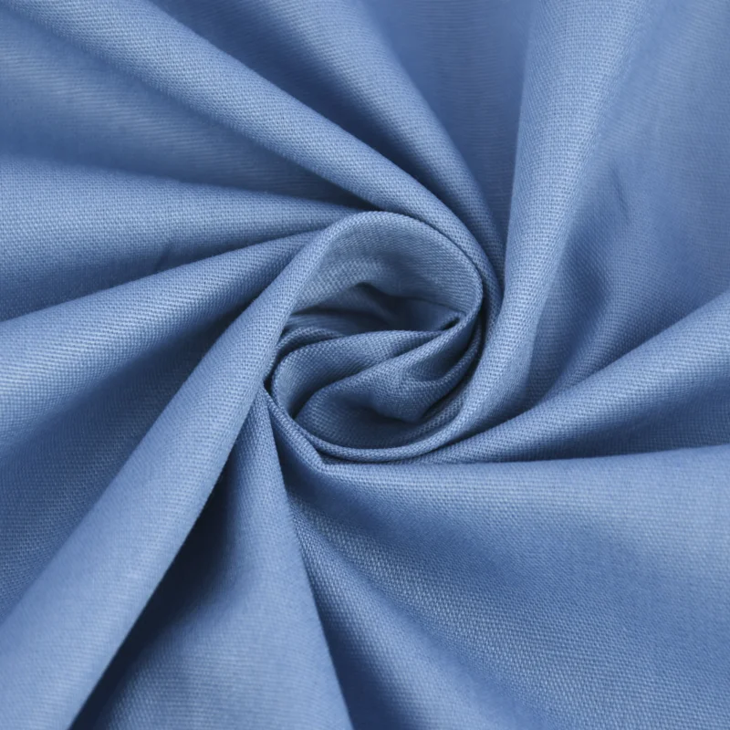 Zertifiziert Baumwollstoff Popeline Meterware uni hell jeansblau – 1,50 m breit, weich & blickdicht, 125g/m²