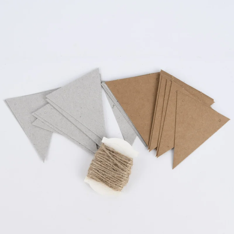 Zertifiziert Rico Design Papierwimpel Graukarton und Kraftpapier 24 Stück 6,5x7,5cm