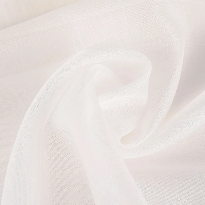 Zertifiziert Gardinenstoff Stores feine Längsstruktur mit Bleiband creme 2,60m Höhe