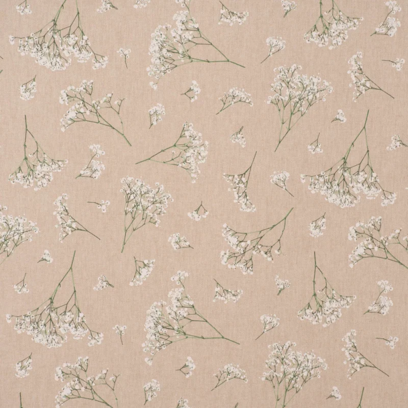 Zertifiziert Dekostoff Halbpanama Leinenlook Florist Elegant Schleierkraut natur weiß 1,40m Breite