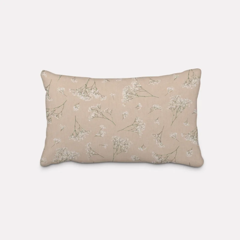 Zertifiziert SCHÖNER LEBEN. Kissenhülle Leinenlook Florist Elegant Schleierkraut natur weiß verschiedene Größen
