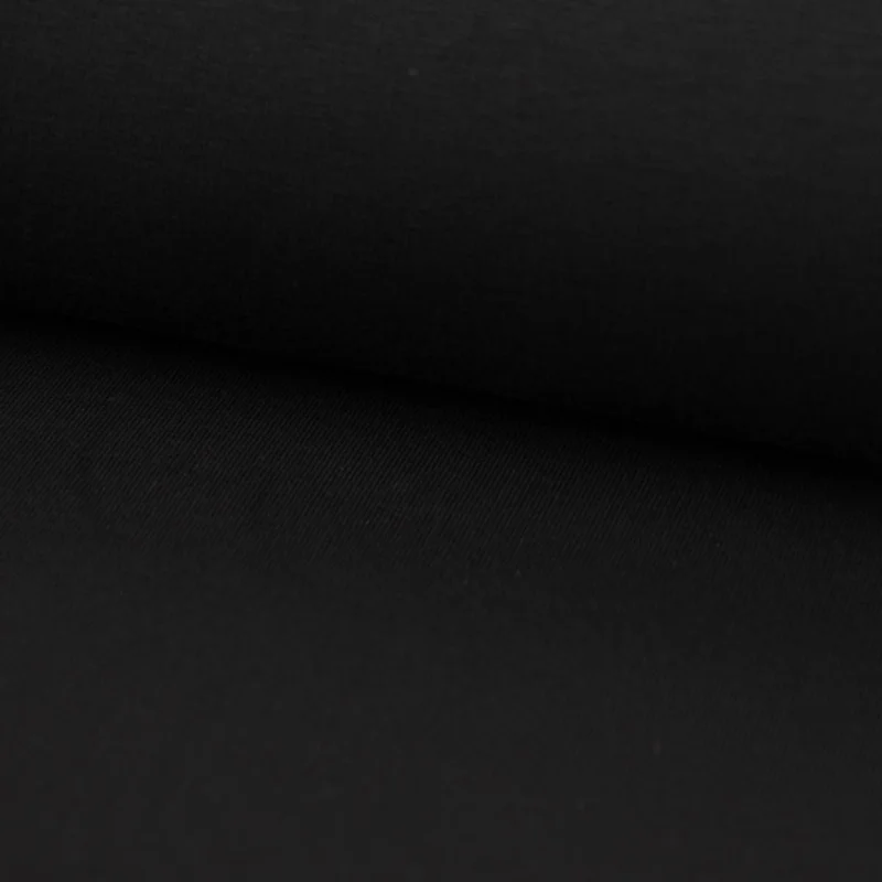 Zertifiziert French Terry Stoff Organic Bio uni schwarz 1,50m Breite