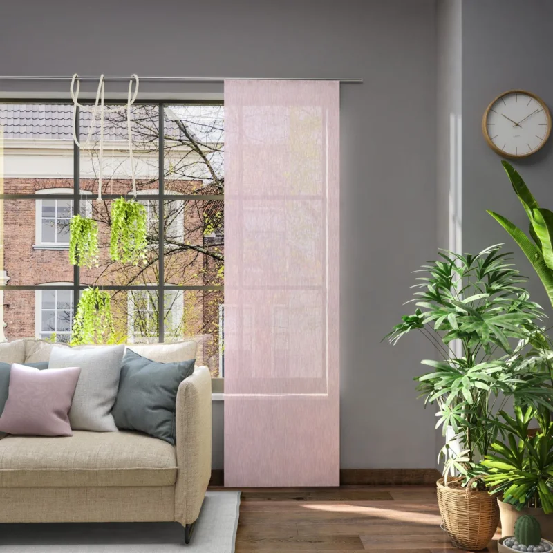 Zertifiziert Schiebevorhang Flächenvorhang Libre Eco aus recyceltem Polyester einfarbig flieder 245x60cm
