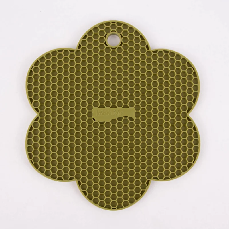Kochblume Wabenuntersetzer Topflappen Silikon Blume olive ca. 18,5cm Gratis Versand