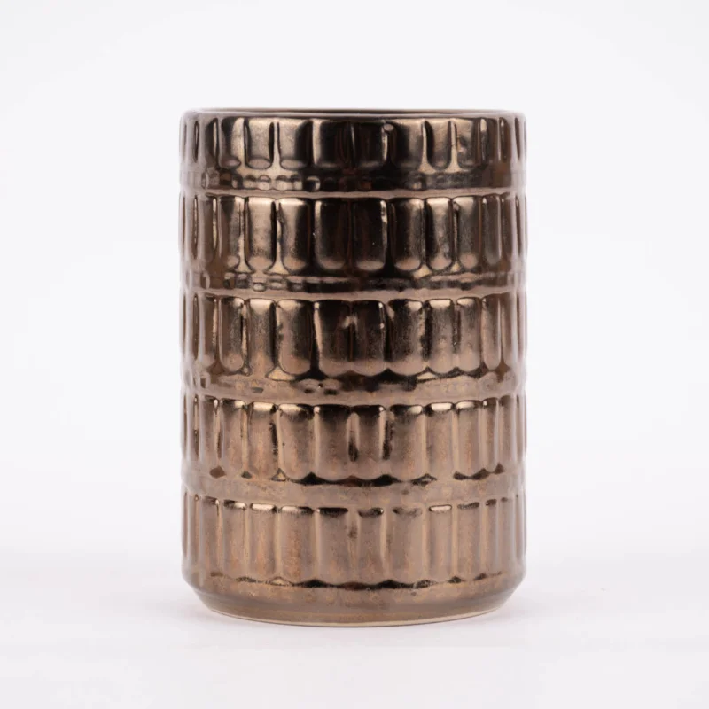 Zahnbürstenhalter geometrisches Muster Keramik bronze 7,5x11cm Top-Seller