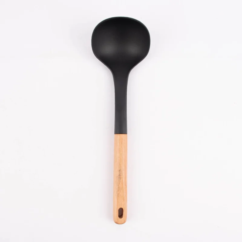 Schöpflöffel Silikon Holz schwarz natur 32x9,5cm Wochenendangebot