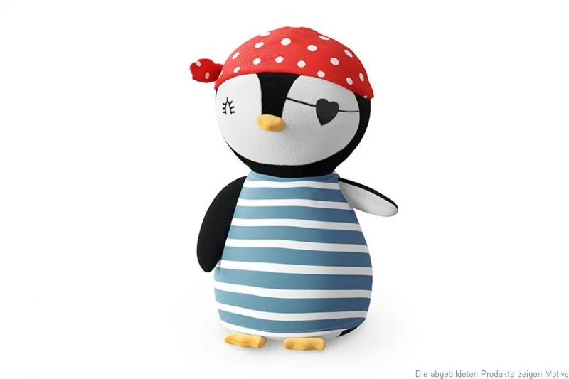 Zertifiziert La Vida Kuscheltier Pinguin Pirat bunt 20,5x9x9cm
