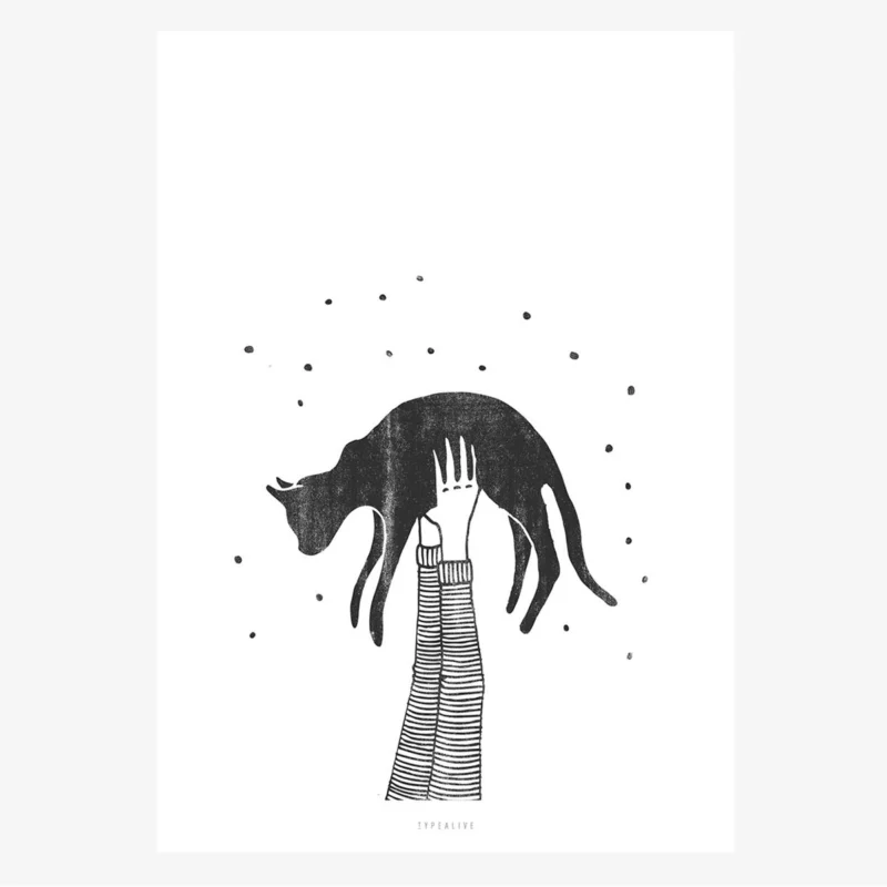 Print Hi Cat Papier weiß schwarz A5 14,8x21cm Saisonangebot