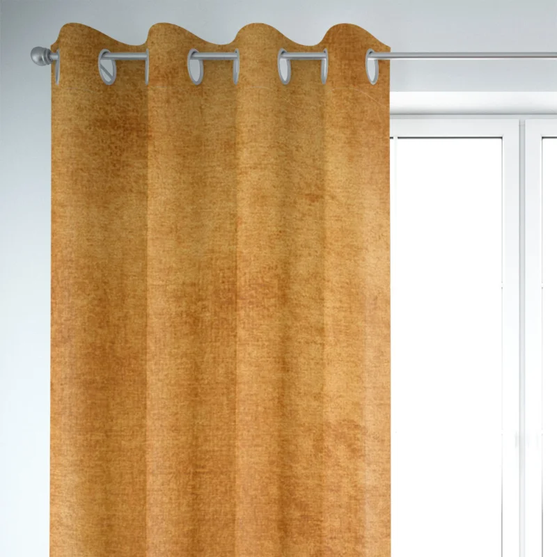 SCHÖNER LEBEN. Vorhang Thermovorhang Akustik Soft Teddy Deluxe ockergelb 245cm oder Wunschlänge Begrenztes Angebot