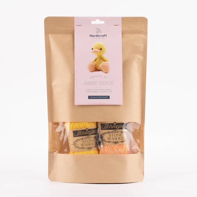 Zertifiziert HardiCraft Häkelset für Kuscheltier Ente Abby gelb orange schwarz mehrteilig