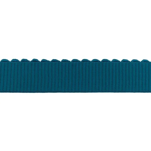 Direktkauf Gummiband gerippt Wellenkante petrol Breite: 3,5cm