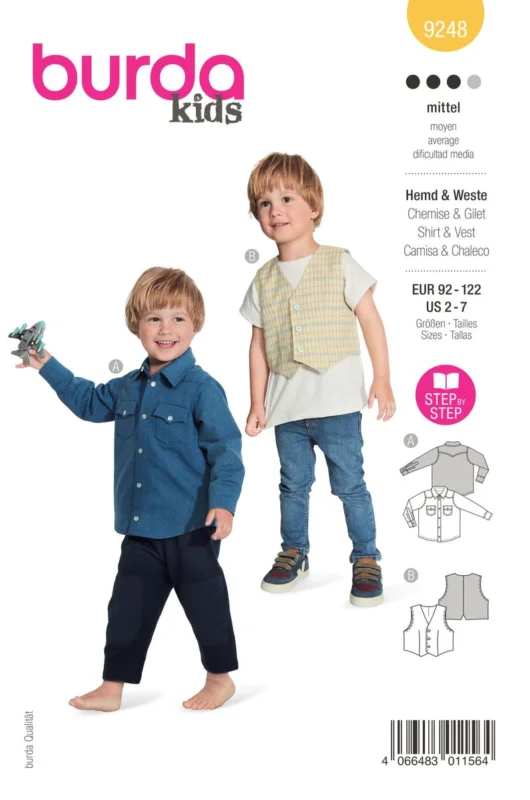 Angebot Burda Schnittmuster 9248 Kinder Hemd Weste