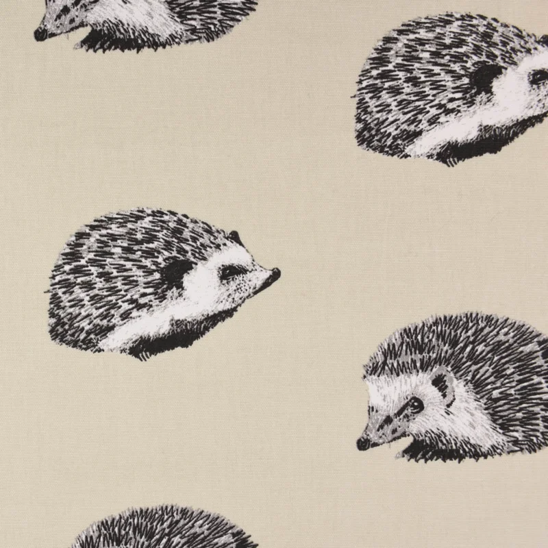 Nur Für Kurze Zeit Panama Dekostoff Baumwollstoff Digitaldruck Hedgehog Canvas Igel beige schwarz 140cm Breite