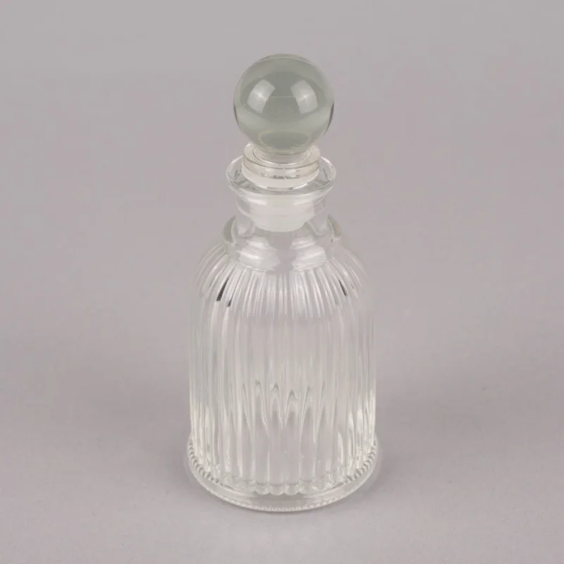 Schnäppchen Clayre & Eef Deko Flasche Rillen mit Verschluss Flakon Glas 6x13cm