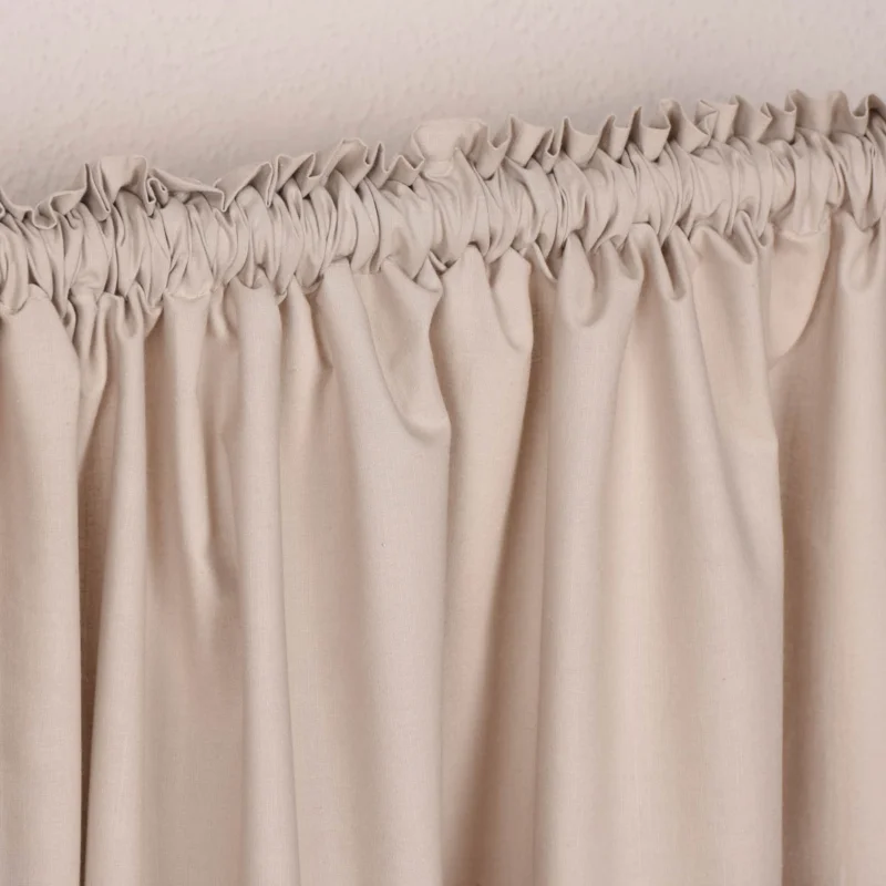 Bio Gardine Vorhangschal aus glatter feiner blickdichter Bio Baumwolle beige 140x245cm Direktkauf