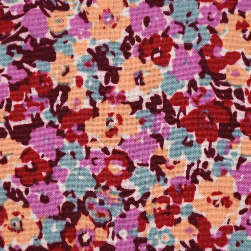 Abverkauf Viskosestoff Bekleidungsstoff Radiance Flowers Alloverblümchen rosa rot 1,45m Breite