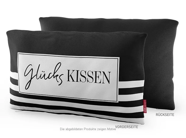 Kracherpreis La Vida Kuschelkissen Glückskissen Streifen schwarz weiß 25x40cm