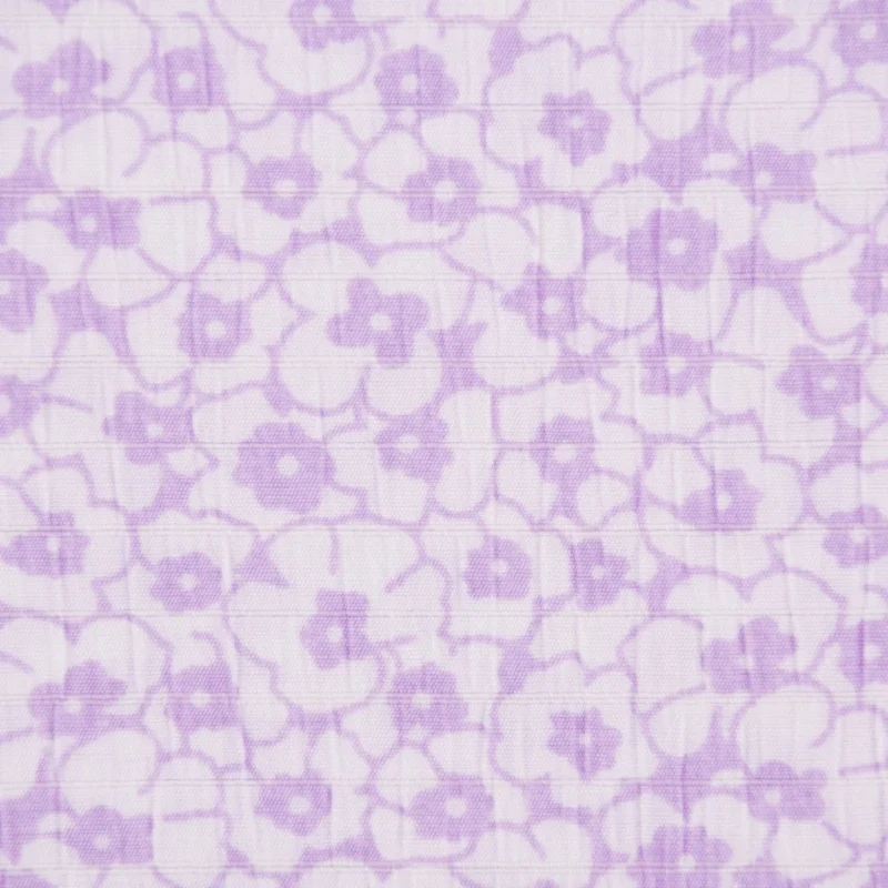 Abverkauf Seersucker Viskosestoff Bekleidungsstoff Blümchen rosa weiß 1,28m Breite