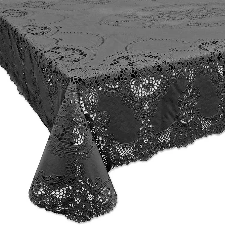 Schneller Versand Outdoor Tischdecke Häkelspitze Amira dunkelgrau 152x228cm