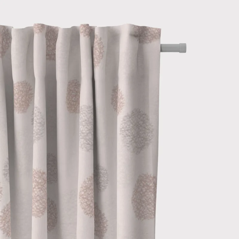 SCHÖNER LEBEN. Vorhang Jacquard Satinlook Kreise beidseitig beige rosenholz 245cm oder Wunschlänge Echt