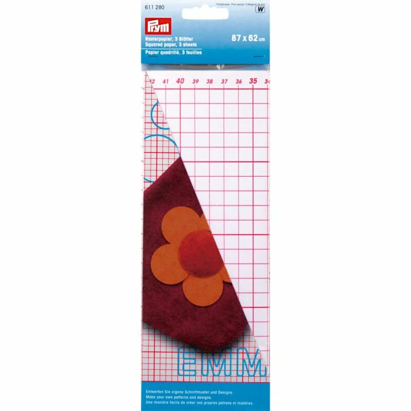 Zertifiziert Prym Rasterpapier 87 x 62 cm (3 pezzi)