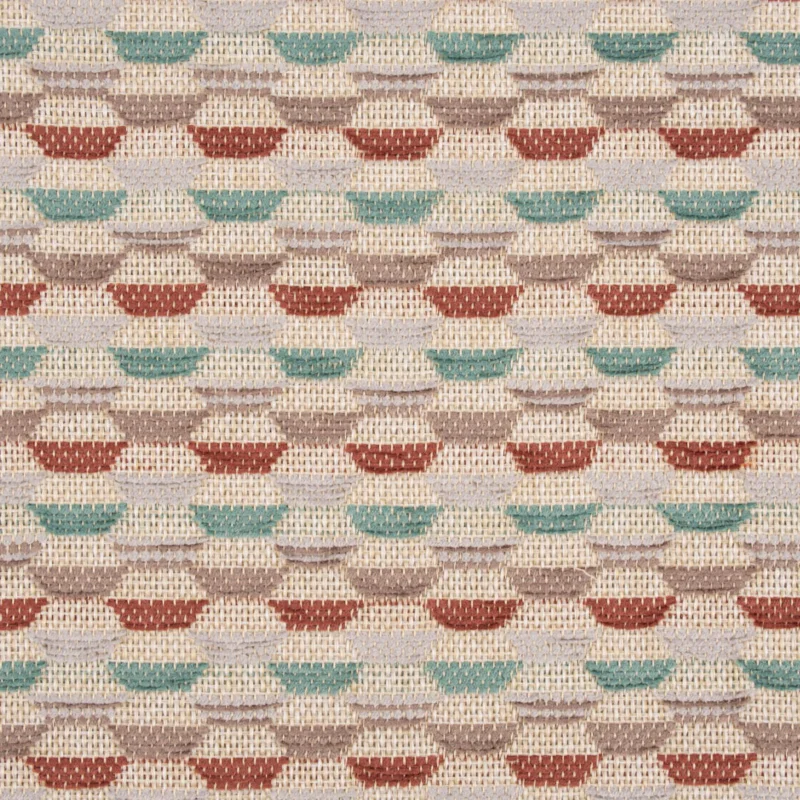 Polsterstoff Dekostoff Jacquard Flachgewebe Mira Hexagon beige rot türkis 1,40m Breite Solange Der Vorrat Reicht