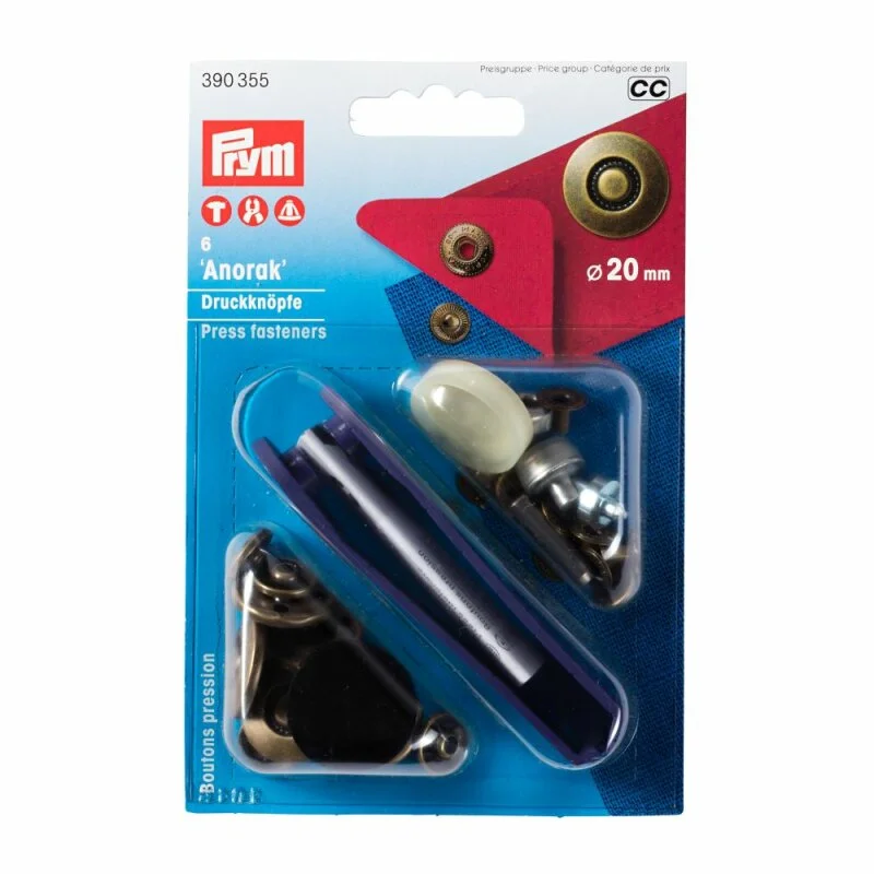 Sale Prym Bottoni a pressione Anorak Reifen ottone 20 mm altmessing (6 pezzi)