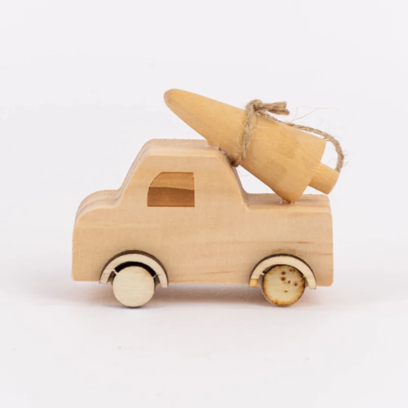 Creativ Company Dekohänger LKW mit Baum Kiefernholz blanko natur 7x6x3cm Sonderaktion