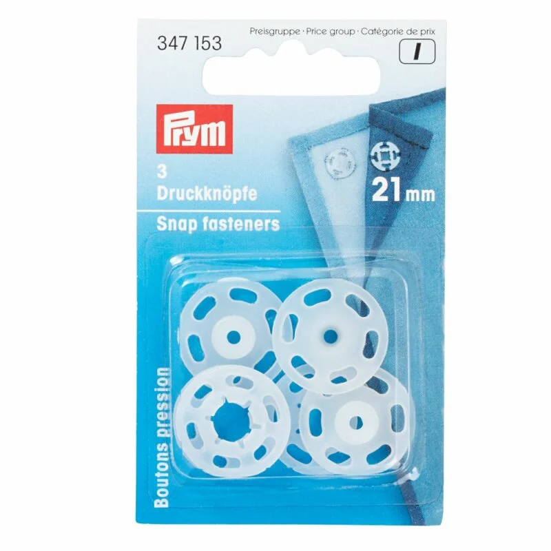 Zertifiziert Prym Bottoni automatici rotonda plastica 21 mm transparente (3 pezzi)