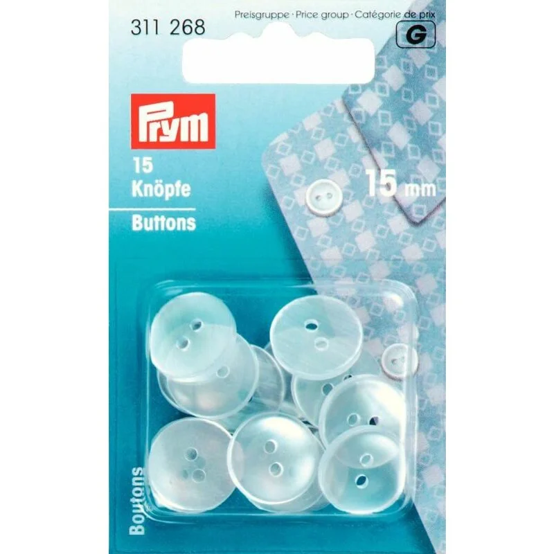 Zertifiziert Prym Kittel-/Schlafanzugknöpfe plastico 15 mm perlmutt (15 pezzi)