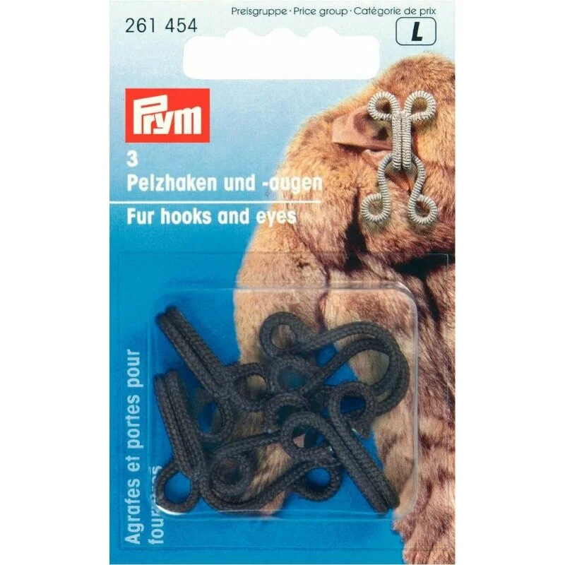 Zertifiziert Prym Fur hooks & eyes brown covered (3 pcs)
