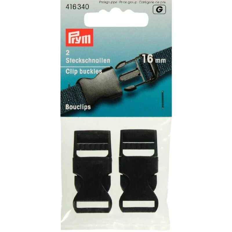 Prym Steckschnallen stark plastico 16 mm nero (2 pezzi) Preiswert