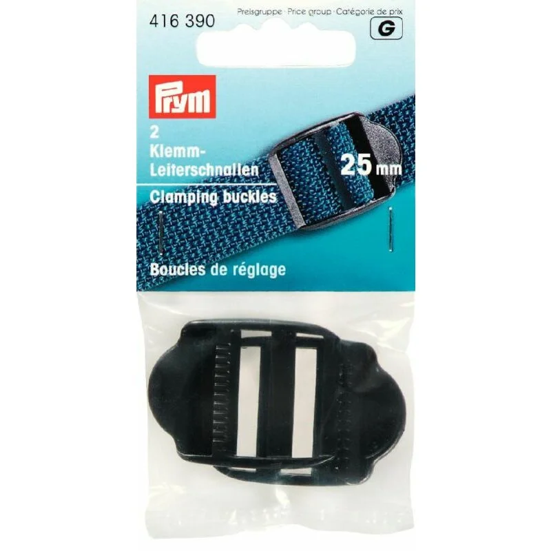 Prym Boucles de réglage plastique 25 mm noir (2 pce) Heißes Angebot