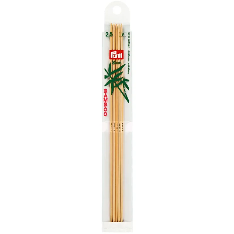 Zertifiziert Prym Strickspiel Bambus, 20 cm, 2,5