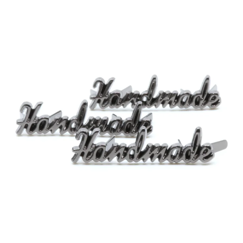 Metall Handmade Label Kontur - Gunmetal - 3 Stück Preis Gesenkt