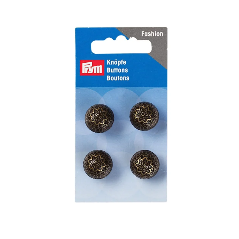 Ausverkauf PRYM Knopf mit Öse Halbkugel 15 mm Schwarz/Bronze