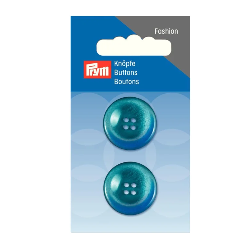 PRYM Jackenknopf 4-Loch 23 mm Aqua Neuheit