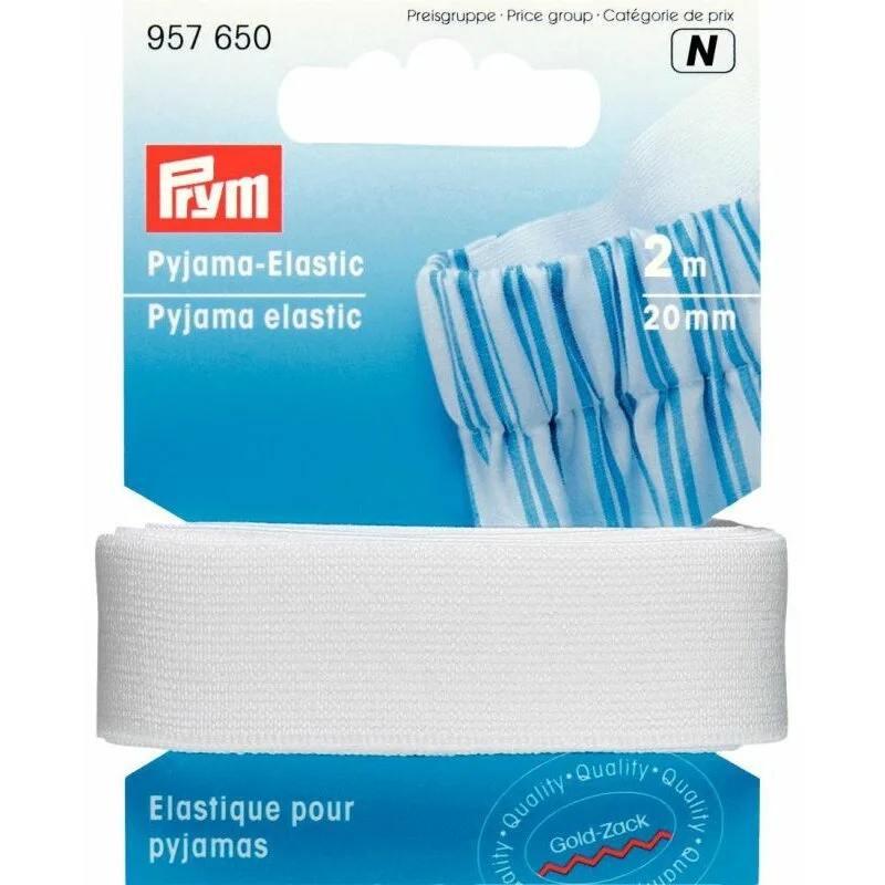 Prym Pyjama-Elastic 20 mm weiß (2 m) Sichere Zahlung