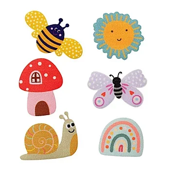 Bestseller buttinette Applikationen 'Naturmotive', Größe: 2–3 cm, Inhalt: 6 Stück