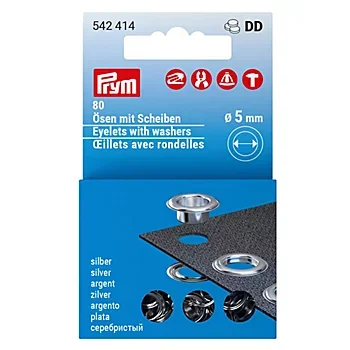 Kostenloser Versand Prym Nähfrei-Ösen mit Scheiben, Größe: 5 mm Ø, Inhalt: 80 Stück