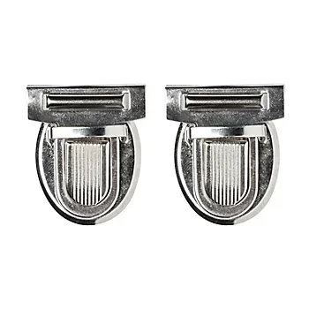 Zertifiziert buttinette Steckschloss für Taschen, Größe: 32 x 38 mm, silber, Inhalt: 2 Stück