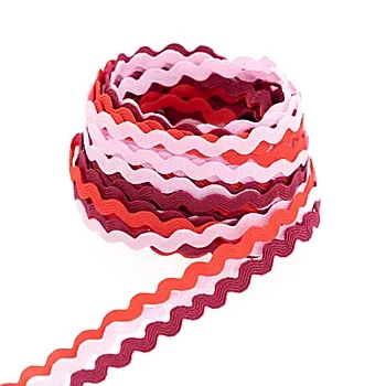 Zackenlitzenpaket, rot-rosa, 7 mm, 3x 3 m Preisknaller