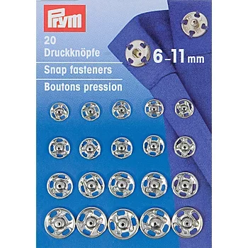 Zertifiziert Prym Druckknöpfe zum Annähen, Größe: 6–11 mm Ø, Inhalt: 20 Stück