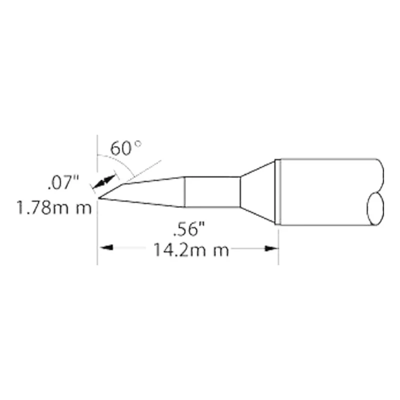 Zertifiziert Metcal Lötpatrone für MX-500 STTC, 1,78 mm, 14,2 mm, konisch, abgeschrägt
