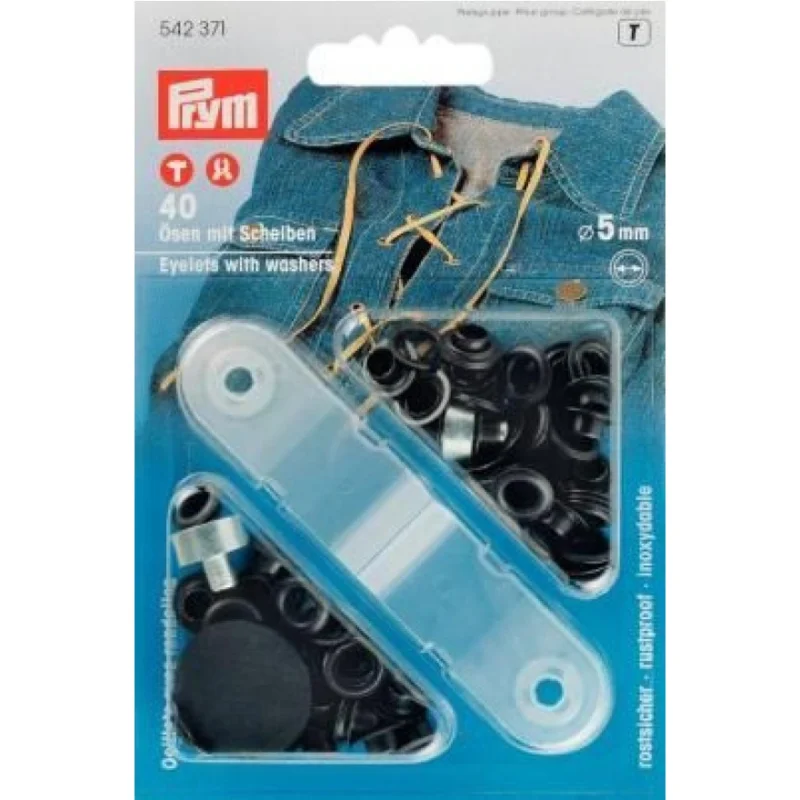 Ösen und Scheiben von Prym Ø 5 mm brüniert, 40 Stück Aktuell