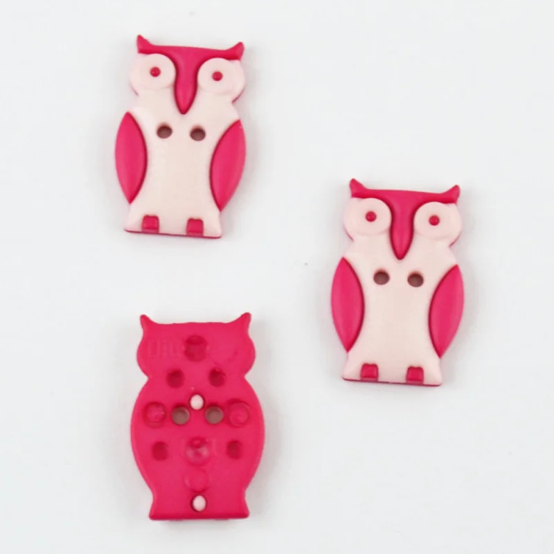 Kracherpreis Kinderknopf schlaue Eule 25 mm rosa / pink von Dill