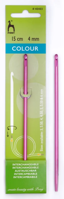 Tunesische Häkelnadel schraubbar Pony Colours 6,00 mm - hellblau Expressversand