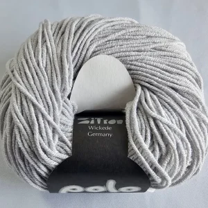 Zitron Polo, 50g Baumwoll-Polyacryl-Garn Fb. 34 silbergrau Neu Im Sortiment